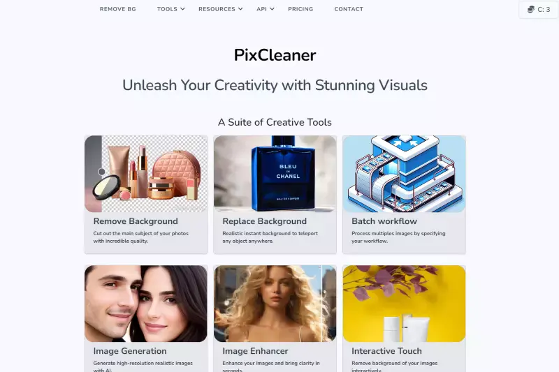 Home Page of PixCleaner
