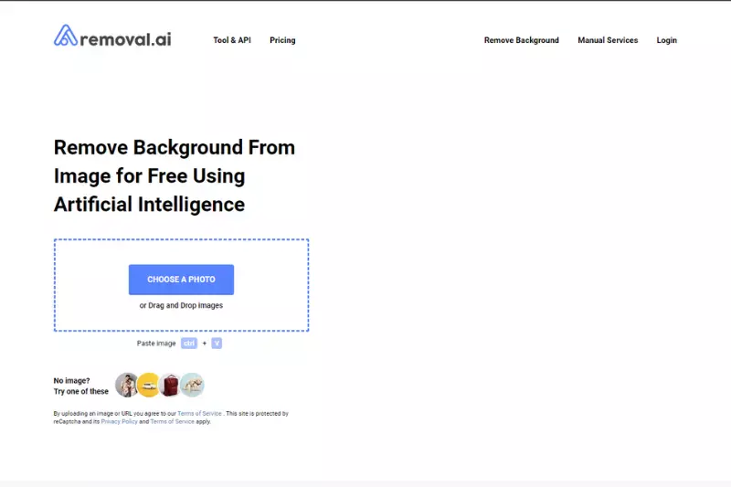 Home Page of Removal.AI