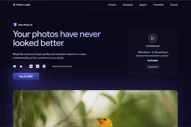 Home Page of Topaz Photo AI