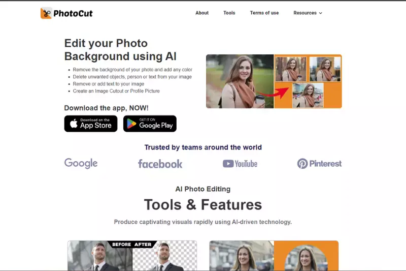 Home Page of PhotoCut