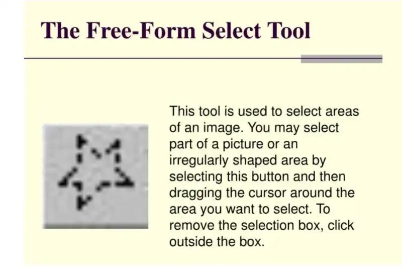 home page of free-form selection tool
