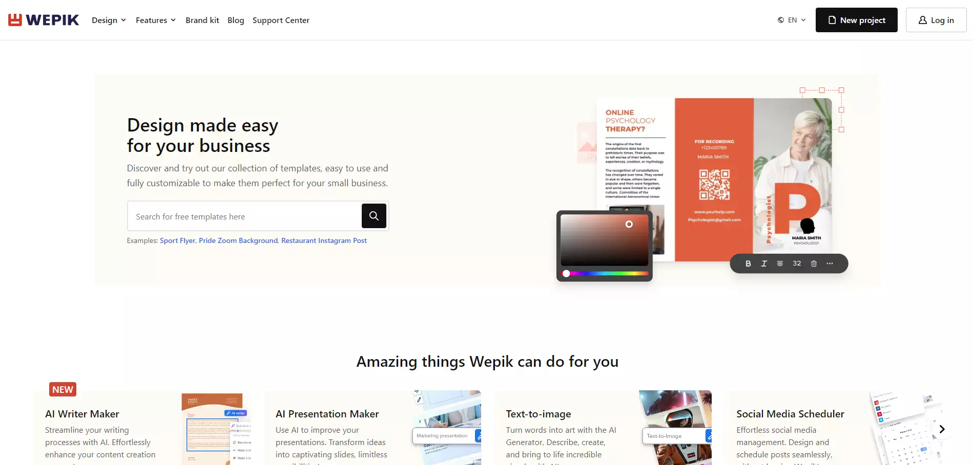 Home page of Wepik