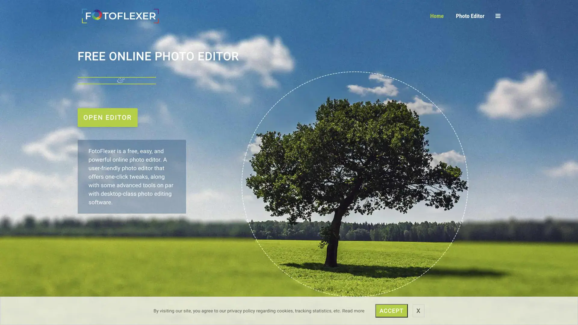 Home page of FotoFlexer