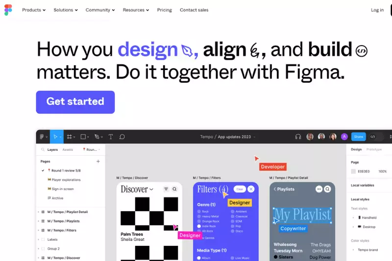 Home page of Figma