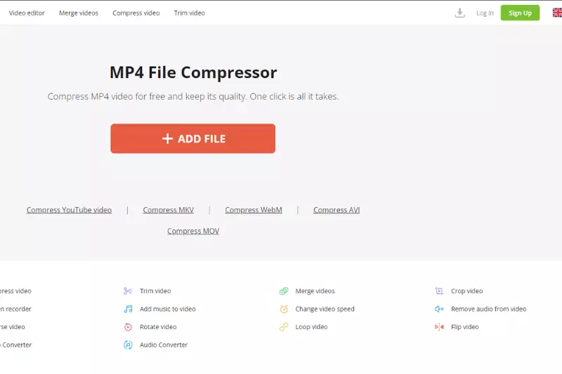 Home page of MP4 Compress