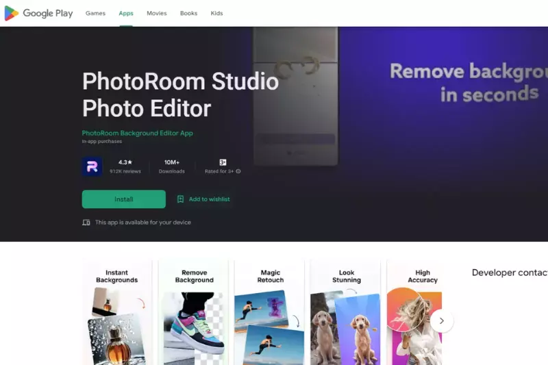 Home page of PhotoRoom