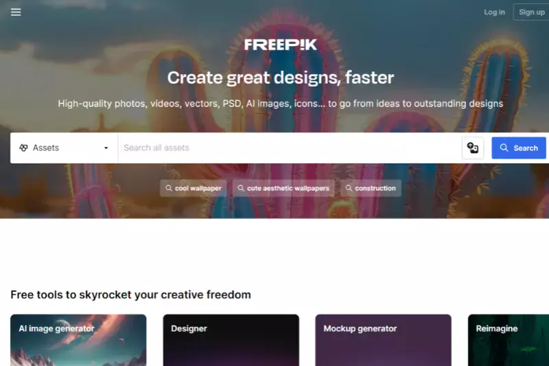 Home Page of Freepik
