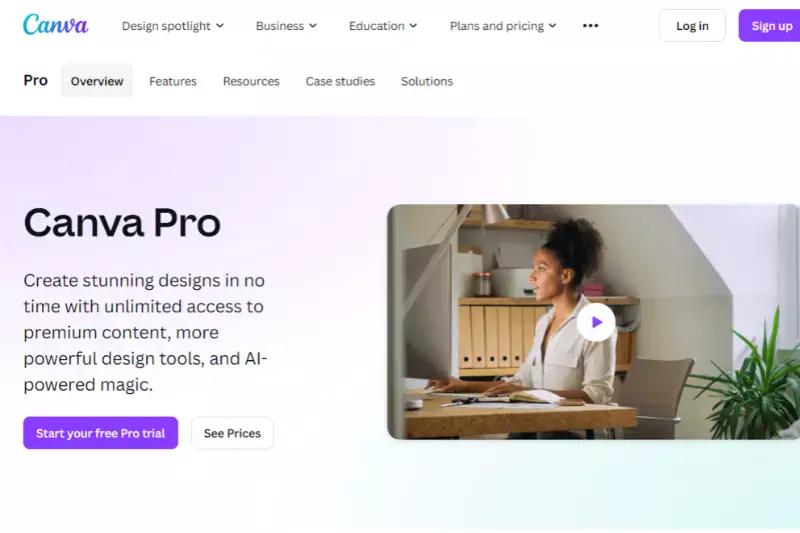 Home Page of Canva Pro