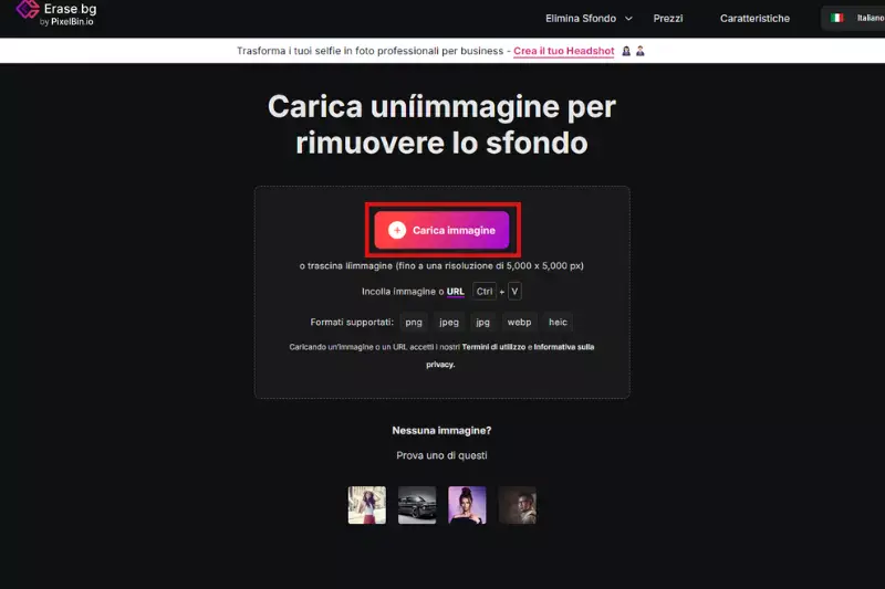 Carica l'immagine della tua firma sullo strumento online di rimozione dello sfondo di Erase.bg.