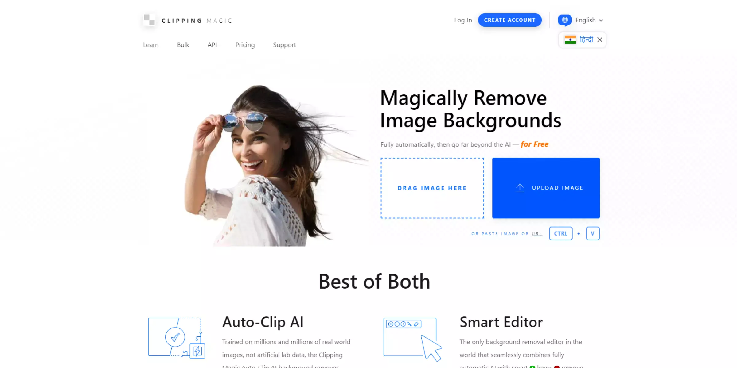 Homepage von Clipping Magic