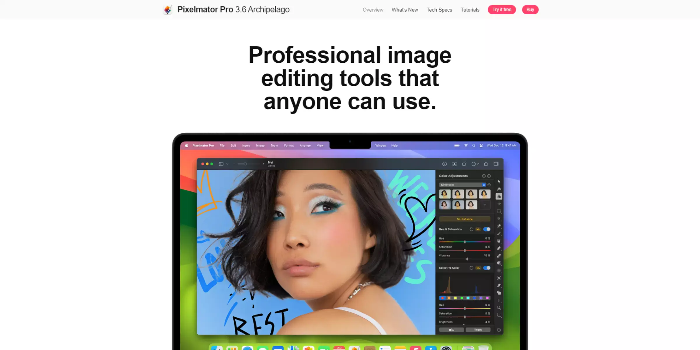 Home page of Pixelmator Pro