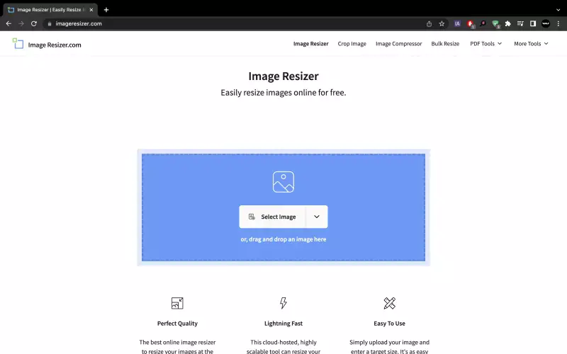 Home Page of Imae Resizer