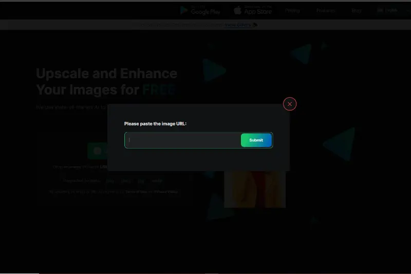 2nd Step to Paste image URL to Submit