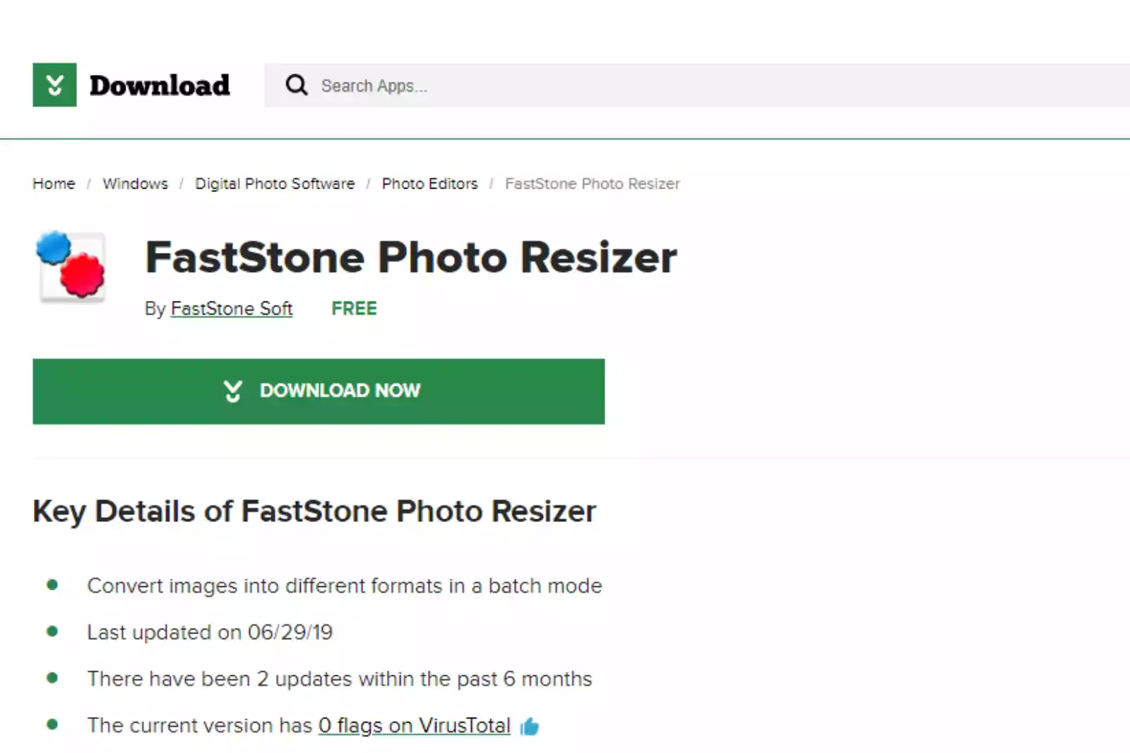 Home Page of FastStone Photo Resizer