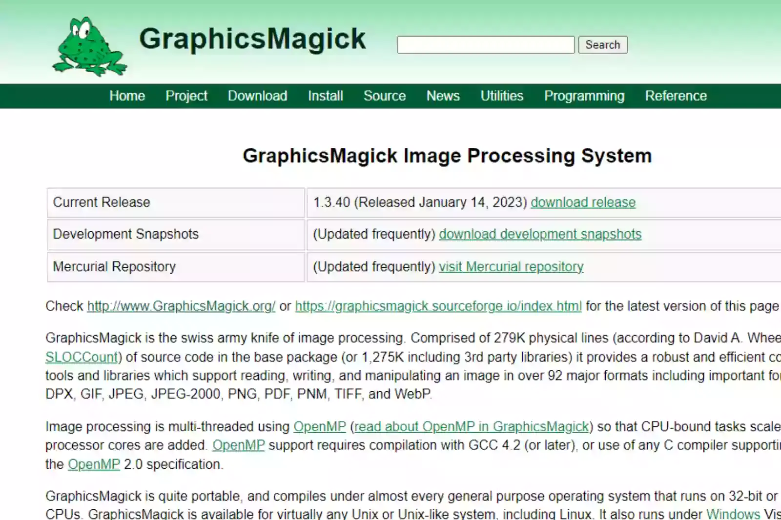 Home Page of GraphicsMagick