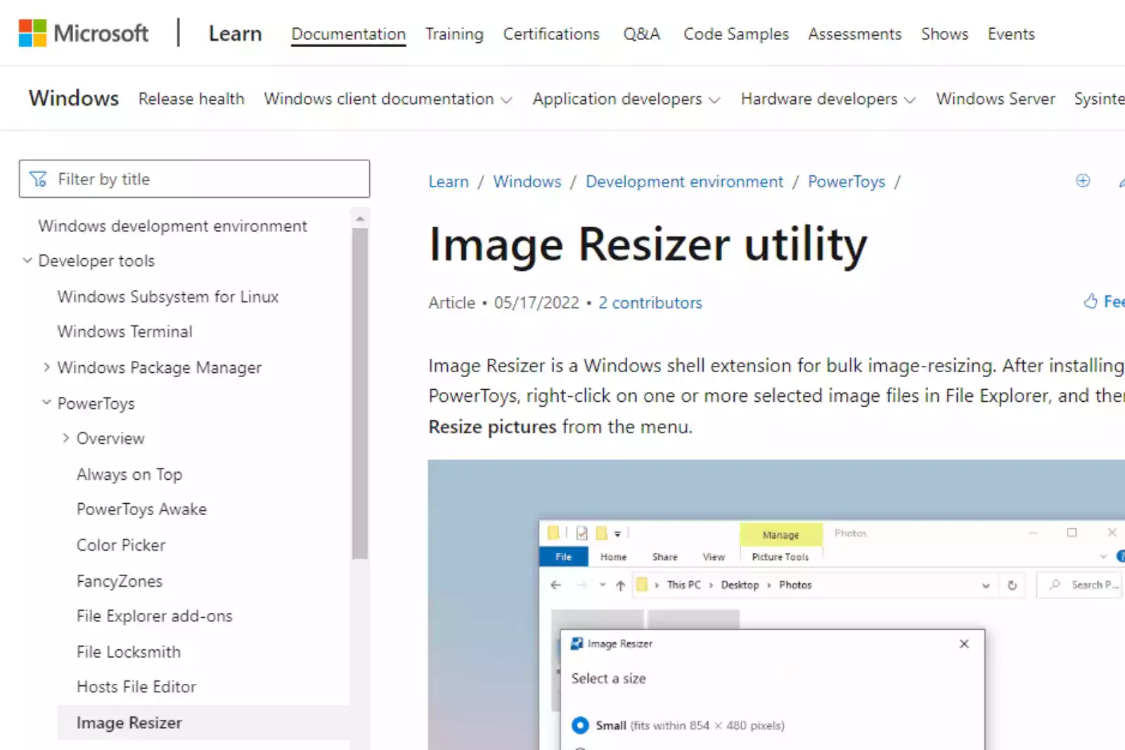 Home Page of Image Resizer for Windows
