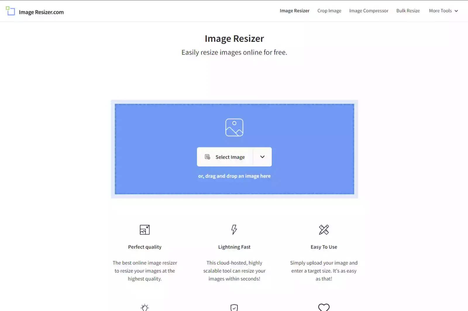 Home Page of Image Resizer