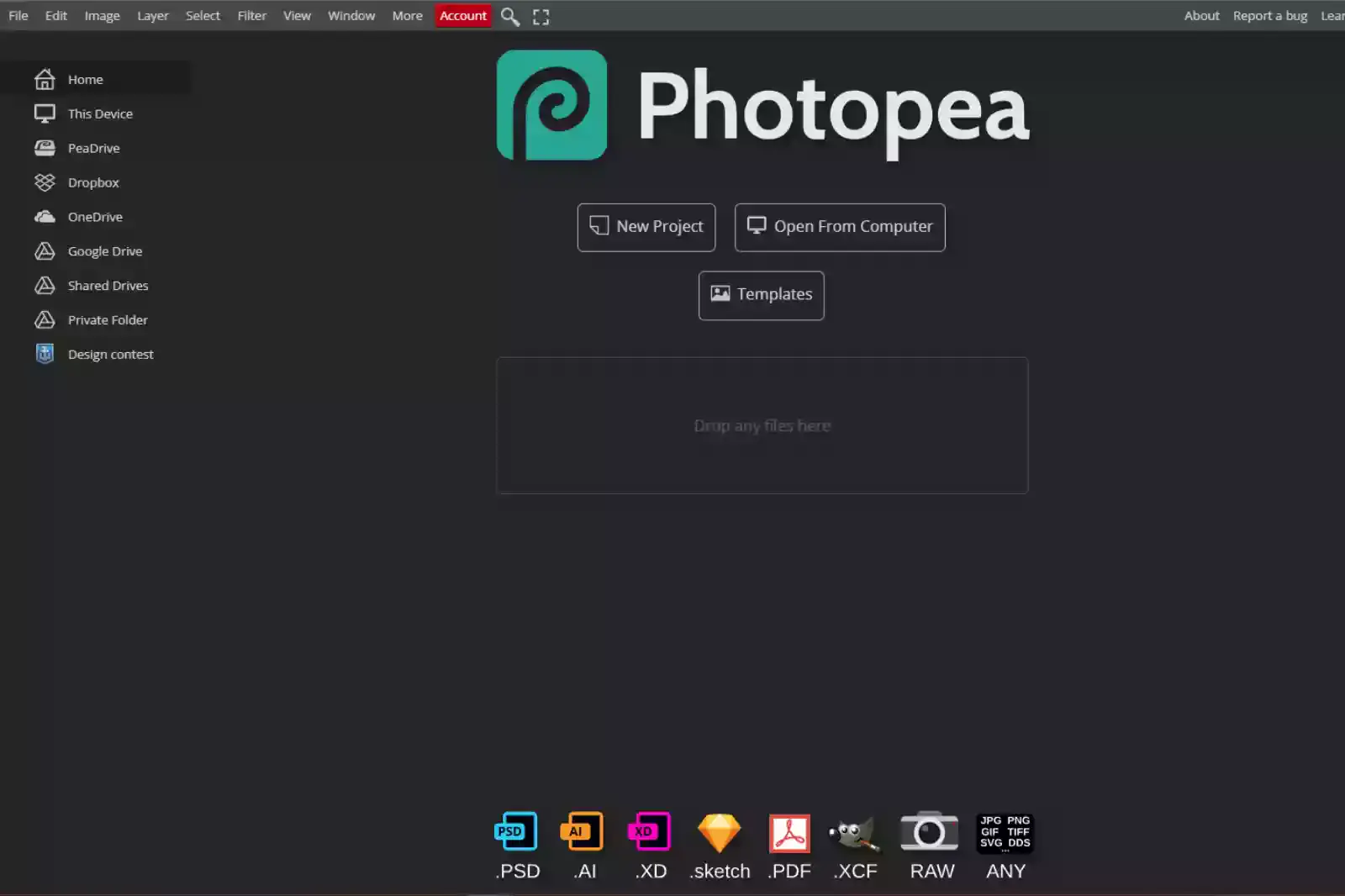 Home Page of Photopea