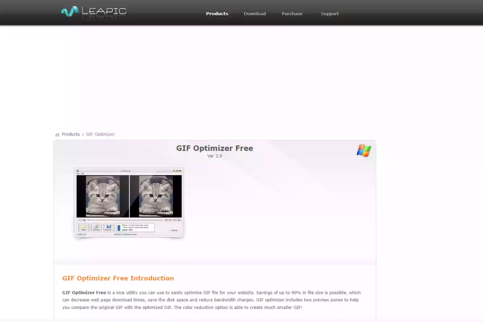 Home Page of Leapic GIF Optimizer
