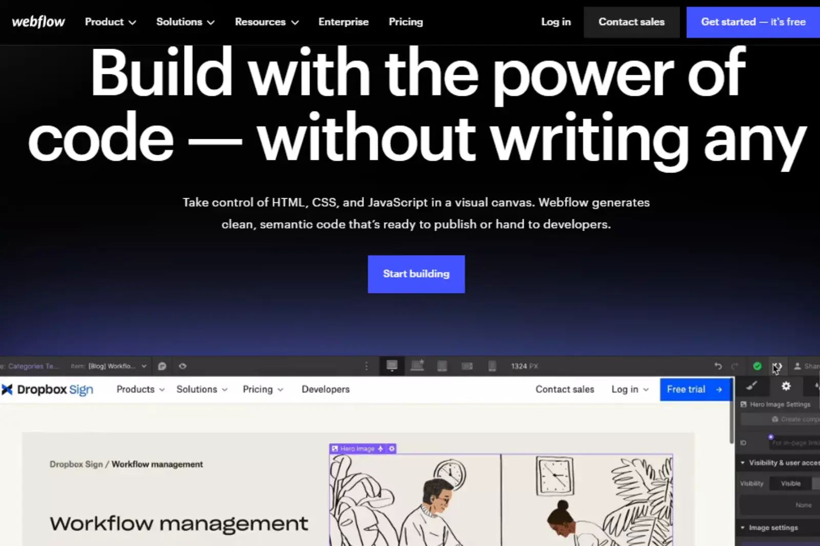 Home Page of Webflow