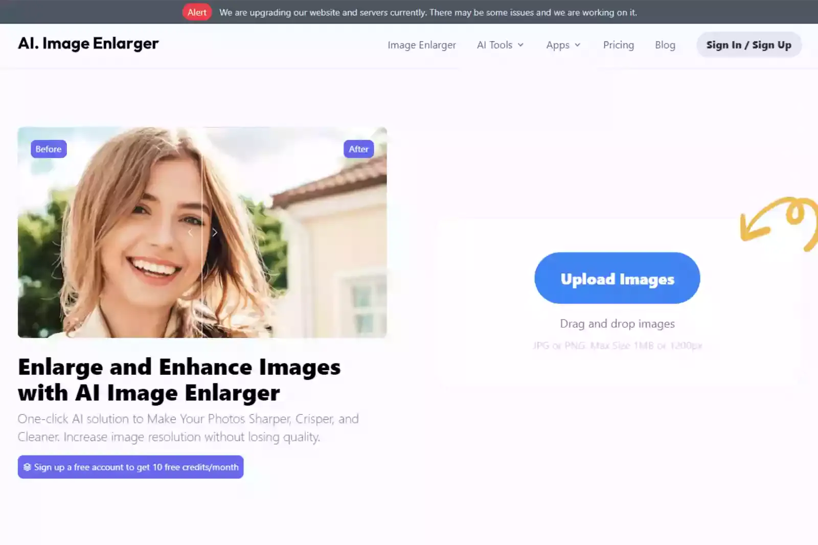 Home Page of AI Image Enlarger
