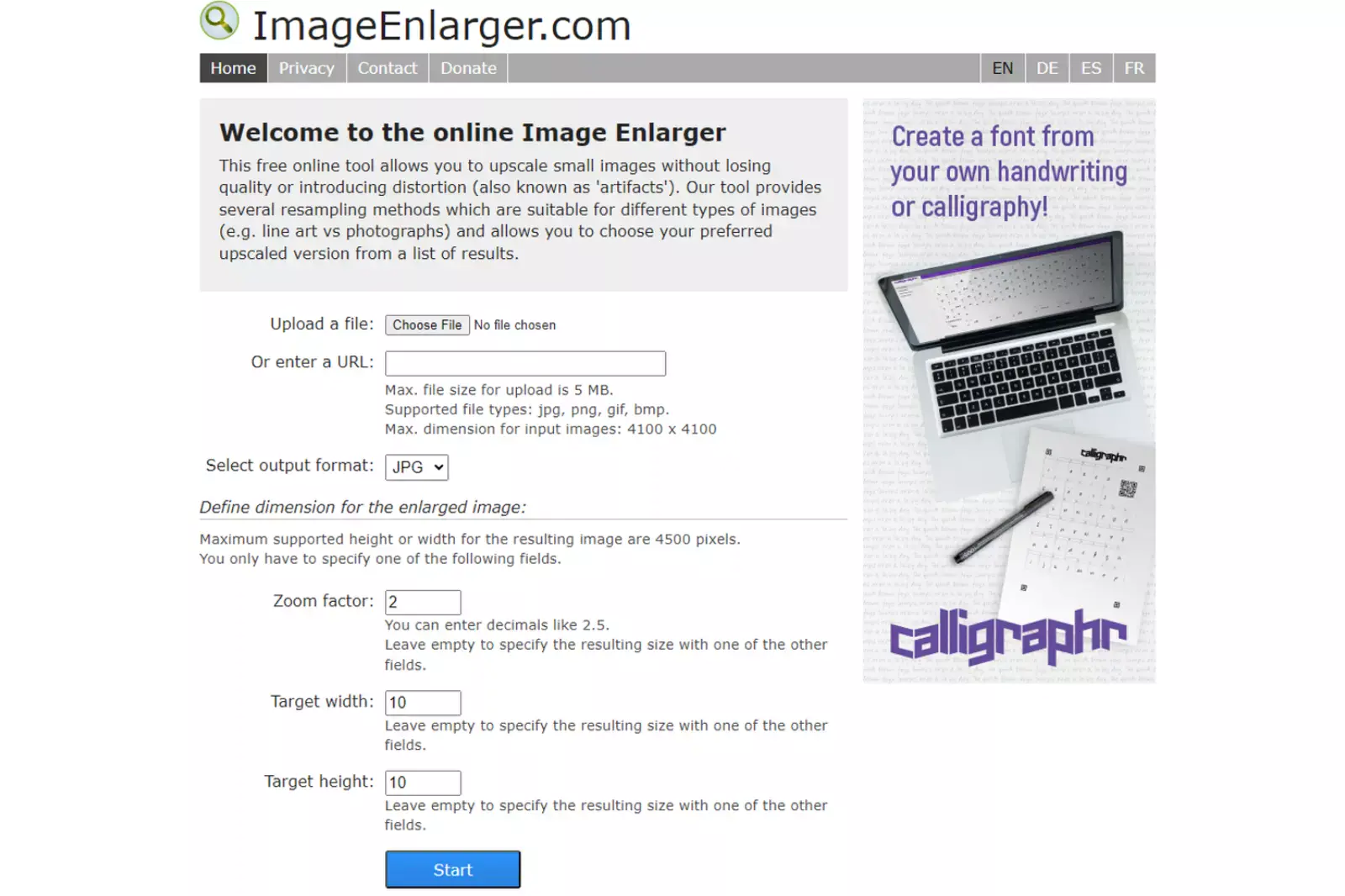 Home Page of ImageEnlarger.com
