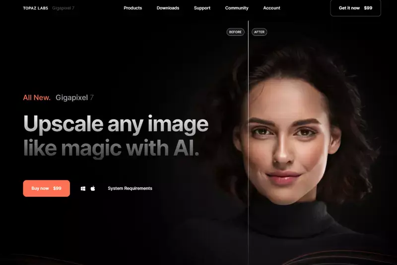 Home Page of Gigapixel AI