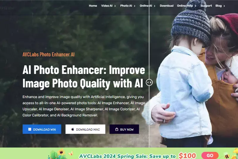 Home Page of AVCLabs Photo Enhancer AI