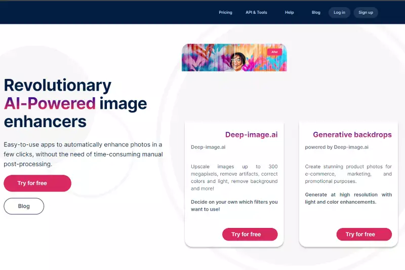 Home Page of DeepImage AI