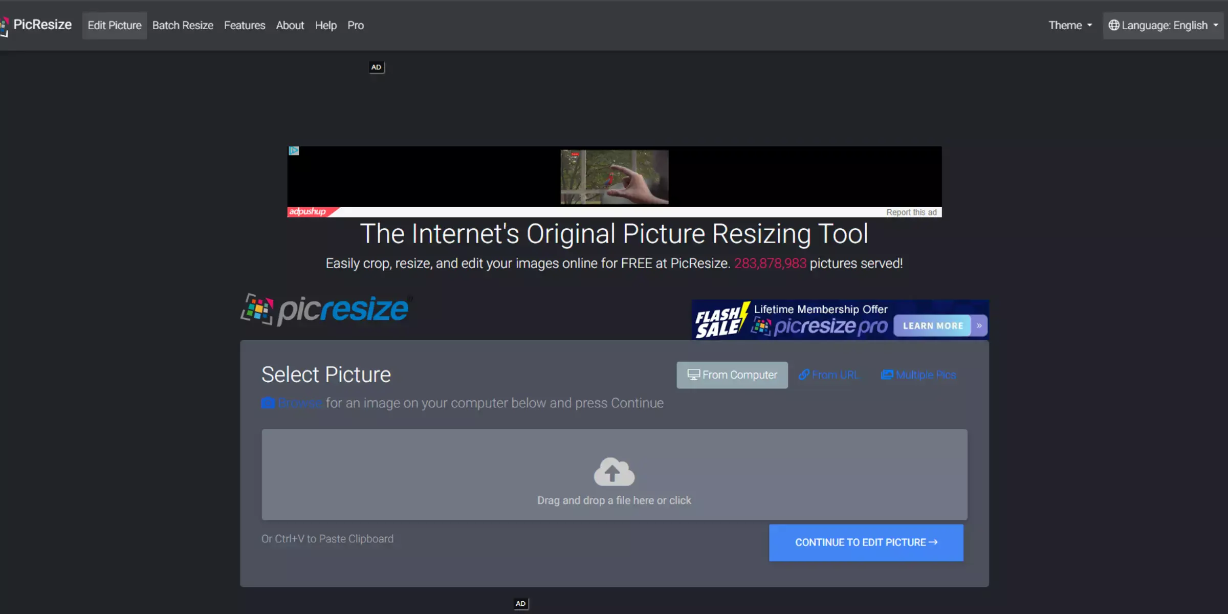 Home page of PicResize