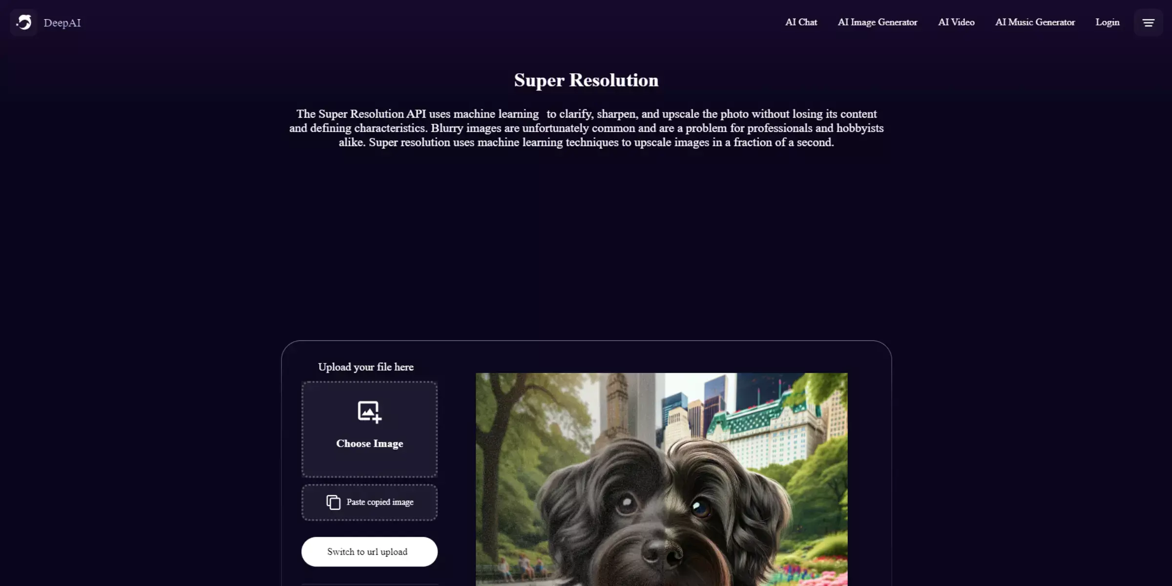 DeepAI Image Upscaler