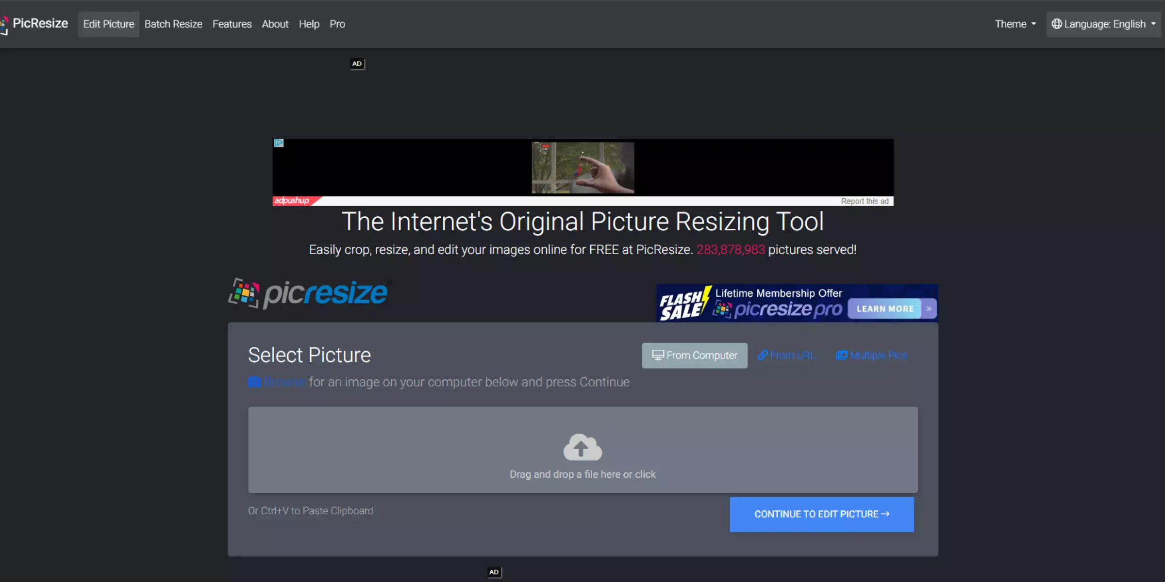 Home Page of PicResize