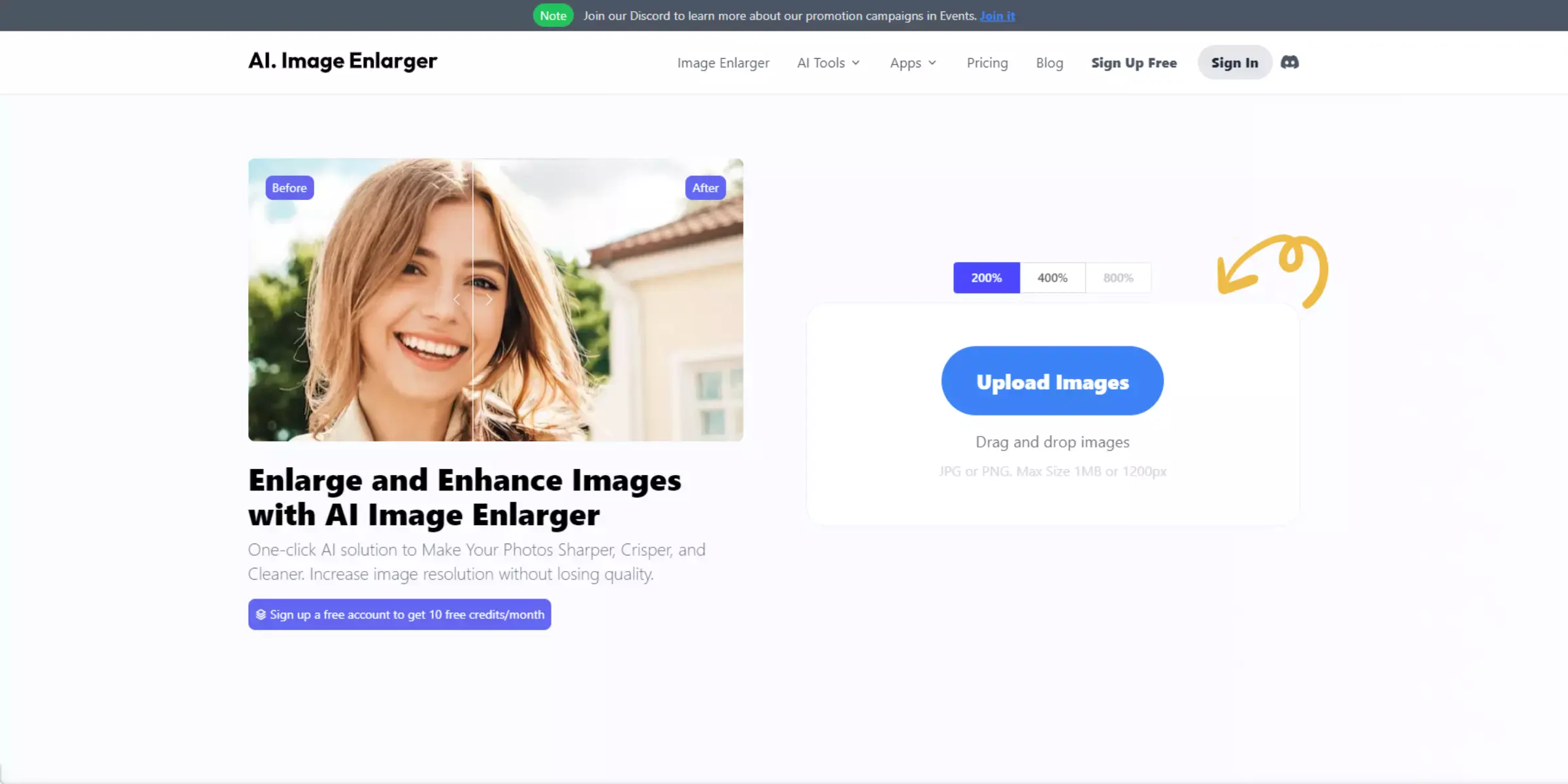 Home Page of AI Image Enlarger