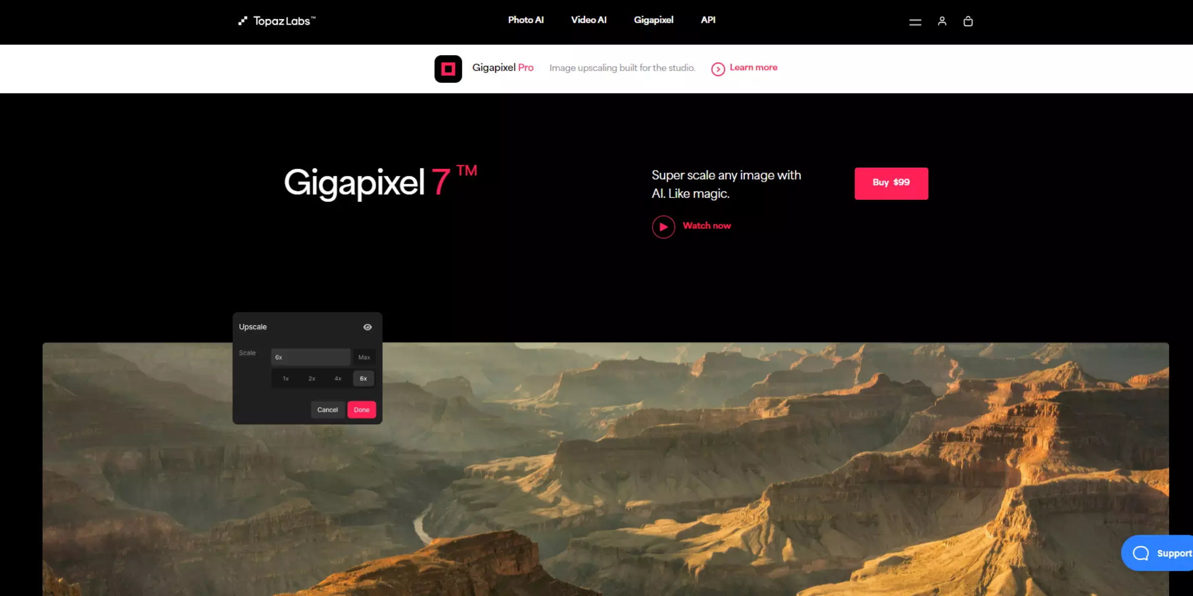 Home page of Gigapixel AI 