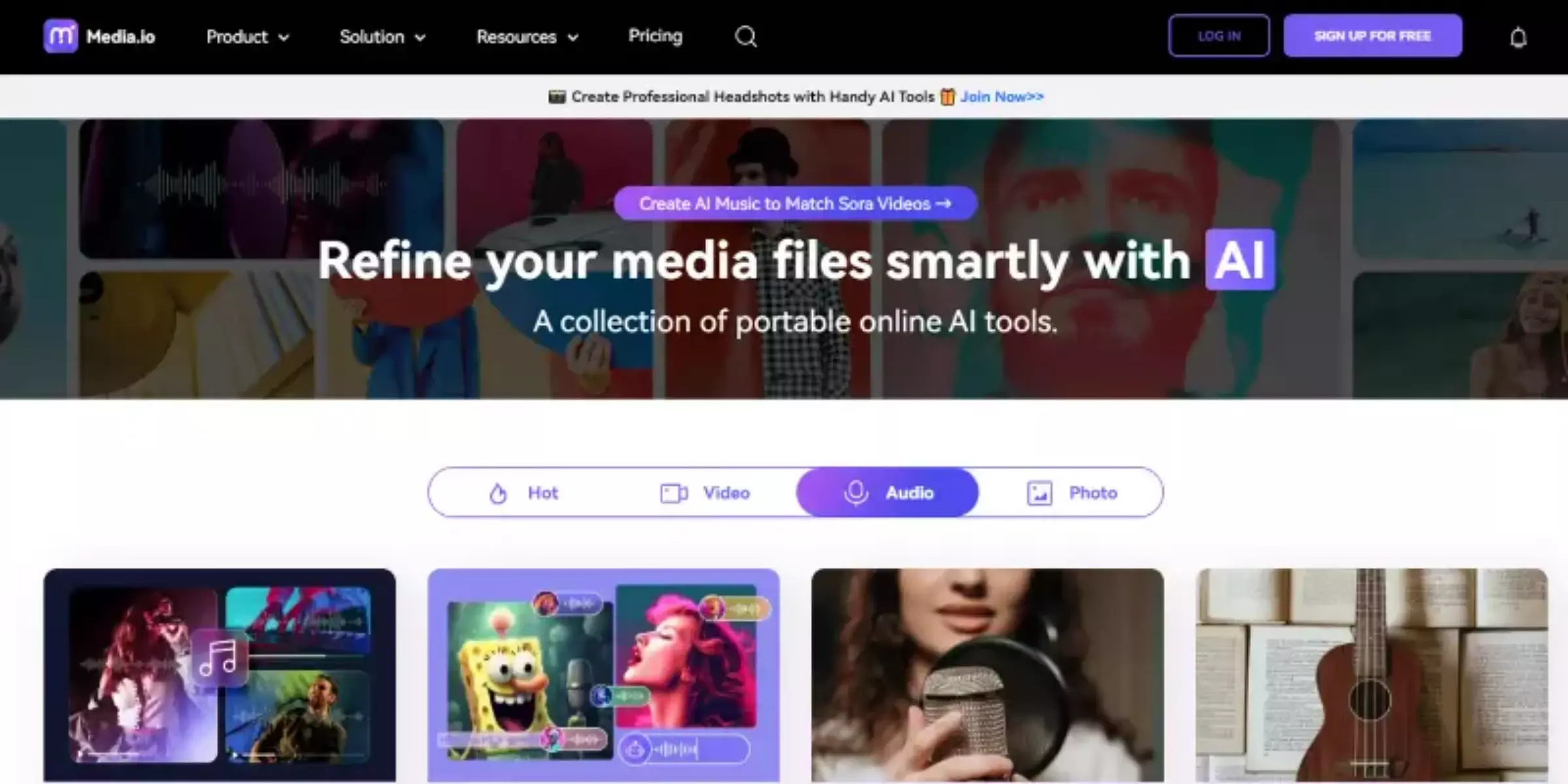 Home Page of Media.io Midjourney Upscaler