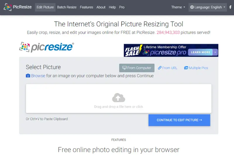 Home Page of PicResize