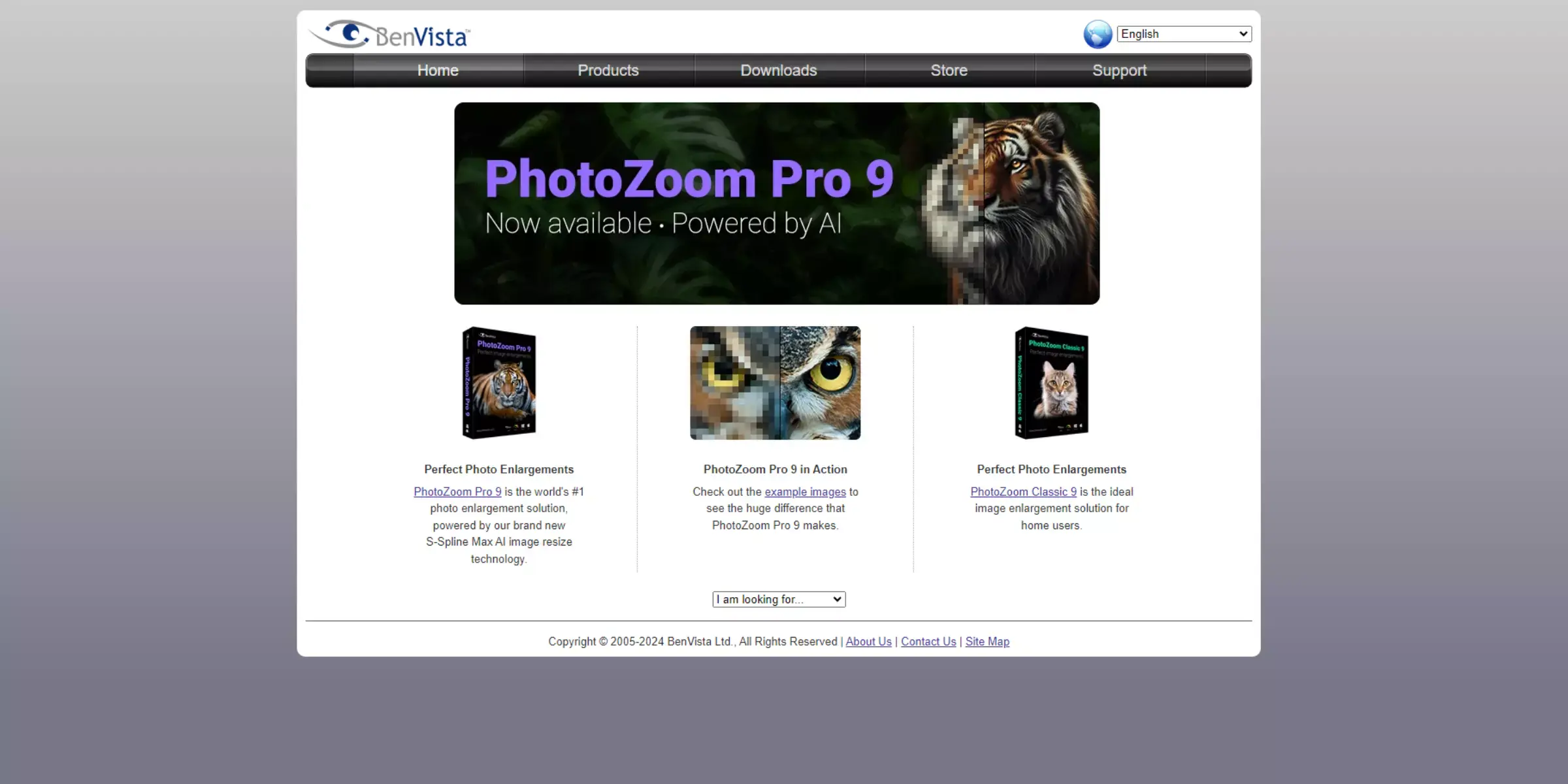 Home page of Benvista Photozoom Pro