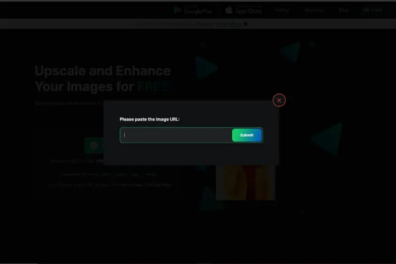 3rd Step to Paste Image URL and Submit