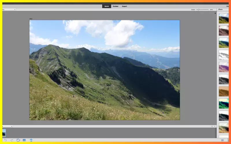 Interface of Adobe Photoshop Element