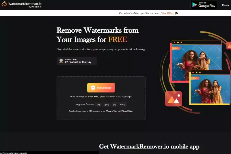 Now Home Page of WatermarkRemover.io