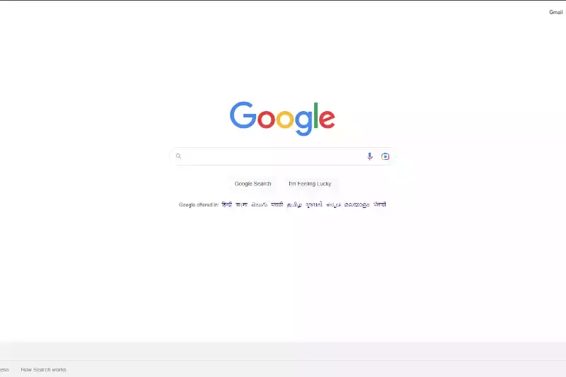 home Page of Google.com