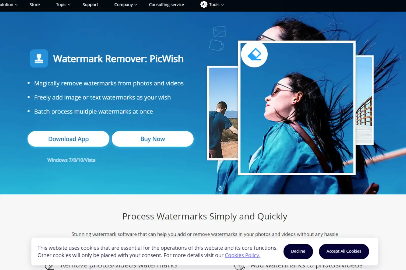 Home Page of Apowersoft Online Watermark Remover