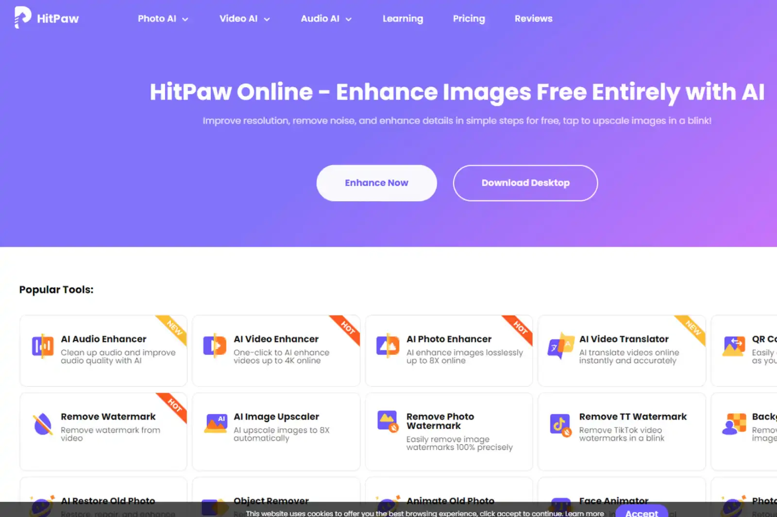 Home Page of HitPaw Watermark Remover