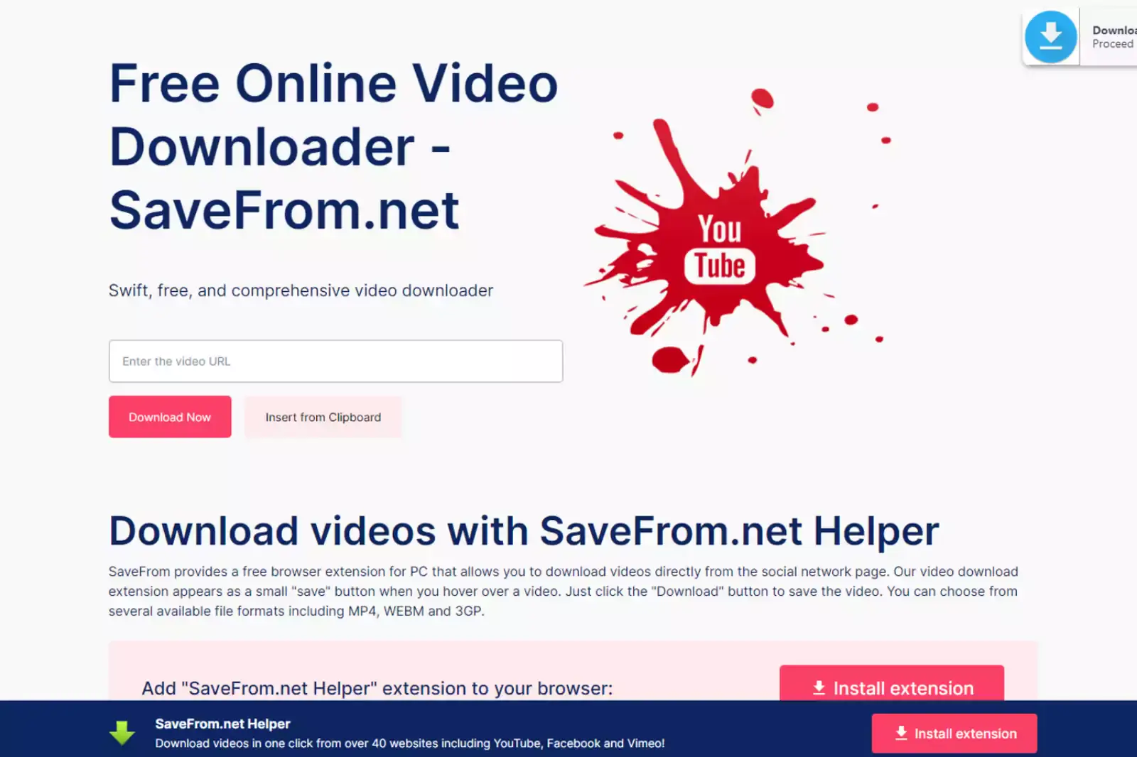 Home Page of SaveFrom