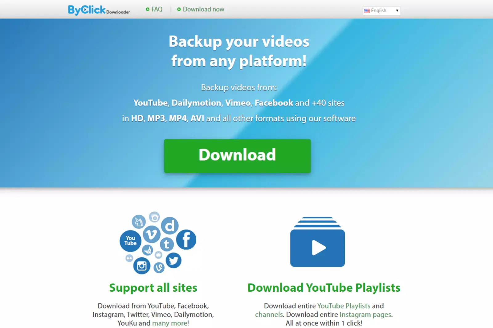Home Page of By Click Downloader