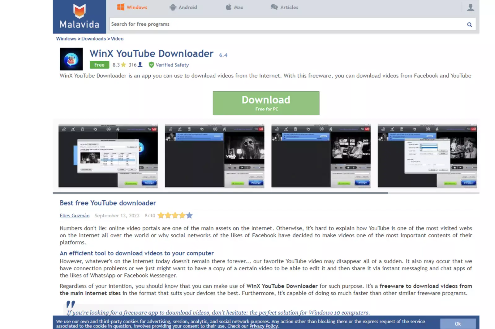 Home Page of WinX Video Downloader