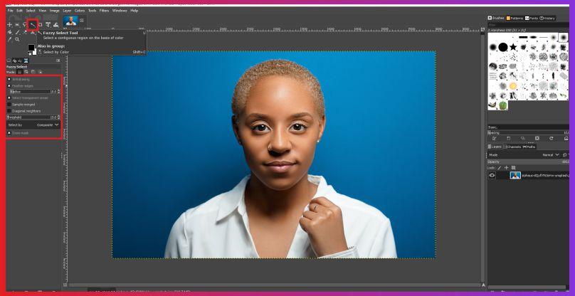 3rd Step of choose the Fuzzy Select tool from the toolbar