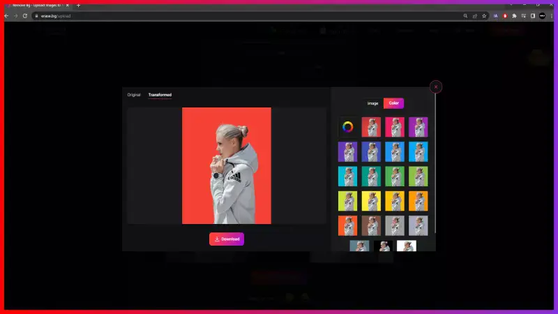 Last and Final Step to Edit the transformed image and Download without Bg
