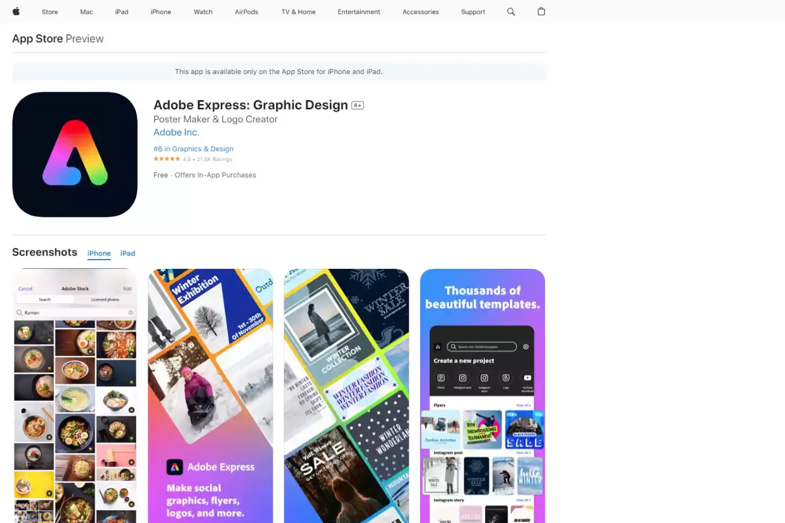 Home Page of Adobe Express