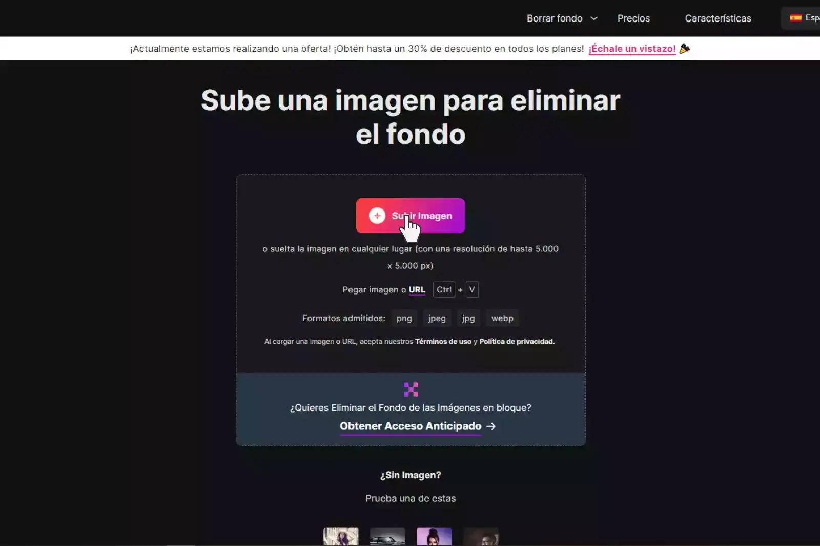 Puedes seleccionar el cuadro de diálogo "Surbir imagen